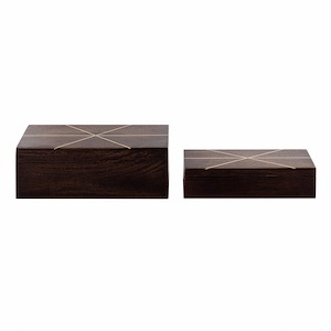 Redding - Box (Set of 2) In Transitional Style-4 Inches Tall and 12 Inches Wide
