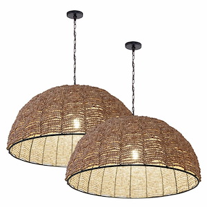 Martin - 3 Light Pendant (Set of 2) In Coastal Style-25 Inches Tall and 40 Inches Wide