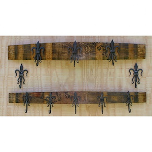 6 Inch Small WB Wine Stave Rack Fleur (5 Hooks)