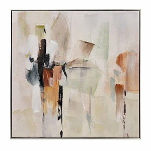 Pastel - Abstract Framed Wall Art In Transitional Style-32.5 Inches Tall and 32.5 Inches Wide