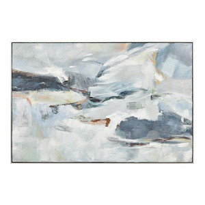 Seawater - Abstract Framed Wall Art In Transitional Style-32.5 Inches Tall and 48.25 Inches Wide