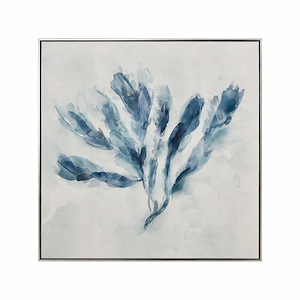 Blue Seagrass I - Framed Wall Art In Transitional Style-32.5 Inches Tall and 32.5 Inches Wide