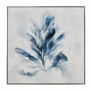 Blue Seagrass II - Framed Wall Art In Transitional Style-32.5 Inches Tall and 32.5 Inches Wide