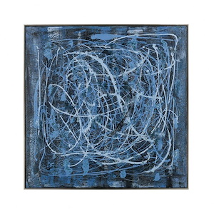 Blue Whirr - 40 Inch Framed Wall Art
