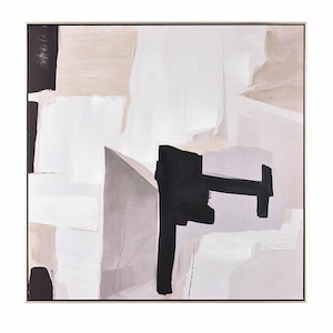 Blanc I - Abstract Framed Wall Art In Transitional Style-39.25 Inches Tall and 39.25 Inches Wide