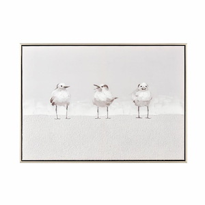 Three Gulls - Framed Wall Art In Transitional Style-19.75 Inches Tall and 27.5 Inches Wide