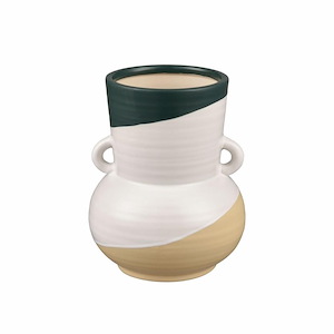 Joffe - Small Vase In Mid-Century Modern Style-8 Inches Tall and 6.75 Inches Wide