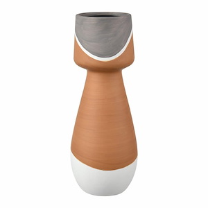 Eko - Large Vase In Modern Style-14 Inches Tall and 5.25 Inches Wide