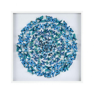 Blue Butterfly - Dimensional Wall Art-41.75 Inches Tall and 41.75 Inches Wide
