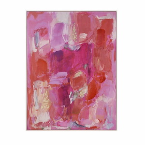 Pink Flush - Abstract Framed Wall Art In Modern Style-47.25 Inches Tall and 35.5 Inches Wide