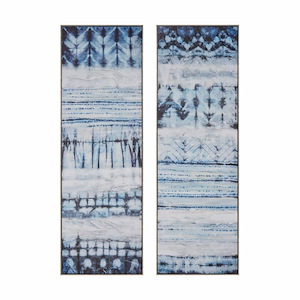 Shibori - Framed Wall Art (Set of 2) In Coastal Style-59 Inches Tall and 19.75 Inches Wide