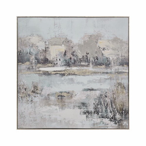 Bronson Lake - Abstract Framed Wall Art In Traditional Style-39.5 Inches Tall and 39.5 Inches Wide