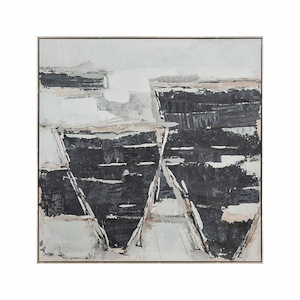 Burgess II - Abstract Framed Wall Art In Mid-Century Modern Style-39.5 Inches Tall and 39.5 Inches Wide