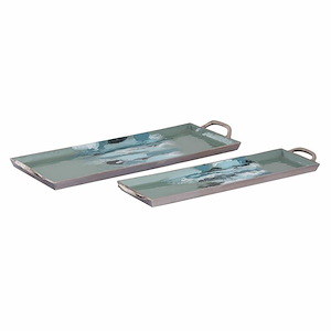 Spindrift - Tray (Set of 2)-2 Inches Tall and 26.5 Inches Wide