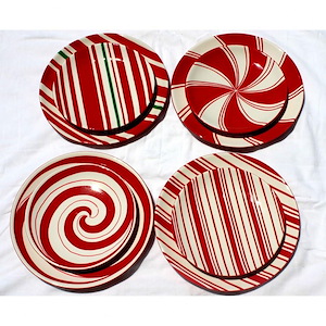 Candy Cane Style - 8 Inch Plate (Set of 4)
