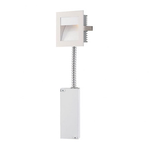 One Light Wall Recessed Step Light with Transformer Corrugated Trim
