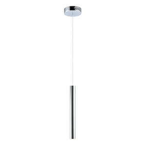 Flute-7W 1 LED Pendant-2.5 Inches wide by 23.75 inches high