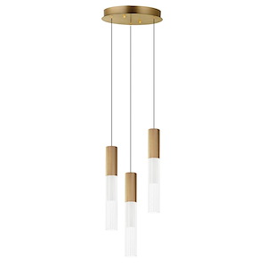 Reeds - 15W 3 LED Pendant-17 Inches Tall and 11.75 Inches Wide