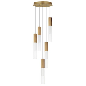 Reeds - 25W 5 LED Pendant-17 Inches Tall and 13.75 Inches Wide