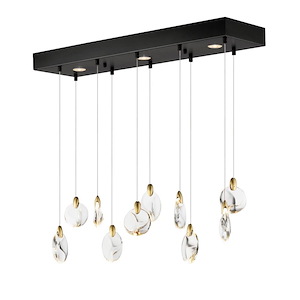 Pebble - 533W 13 LED Linear Pendant-4.75 Inches Tall and 9.5 Inches Wide