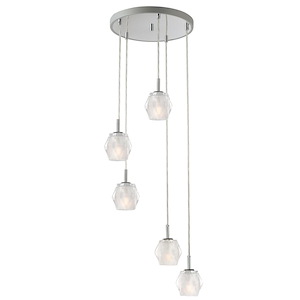 Tangent-20W 5 LED Pendant-14.5 Inches wide by 6 inches high