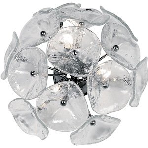 Fiori-3 Light Flush/Wall Mount in Leaf style-14.25 Inches wide by 7.5 inches high