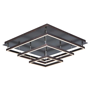 Quad-300W 3 LED Flush Mount in Contemporary style-30 Inches wide by 1.25 inches high