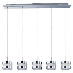 Disco-24W 5 LED Linear Round Pendant in Contemporary style-4 Inches wide by 4 inches high