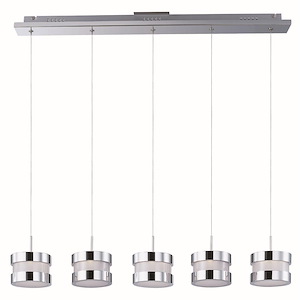 Disco-24W 5 LED Linear Round Pendant in Contemporary style-4 Inches wide by 4 inches high