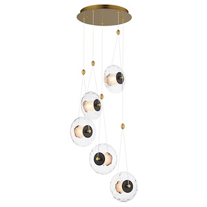 Amulet - 47.5W 5 LED Pendant-22 Inches Tall and 20.25 Inches Wide