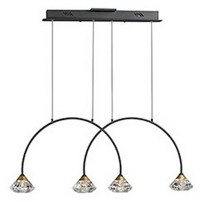 Hope-12W 4 LED Linear Pendant-5.5 Inches wide by 14.25 inches high