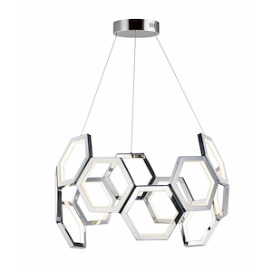 Polygon-70W 1 LED Pendant-30 Inches wide by 17.5 inches high