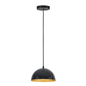 Hemisphere - 10W 1 LED Pendant-5 Inches Tall and 9 Inches Wide