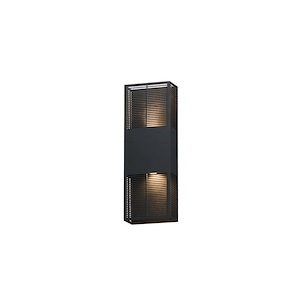 Grate - 12W 2 LED Outdoor Wall Mount-18 Inch Tall and 6.25 Inch Wide - 1370608
