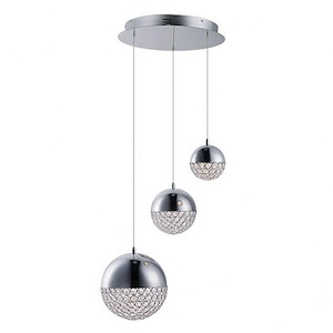 Eclipse-21.8W 3 LED Pendant-18.5 Inches wide by 8.5 inches high