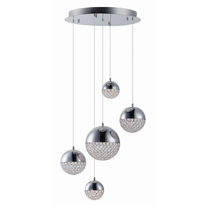 Eclipse-31.5W 5 LED Pendant-20 Inches wide by 8.5 inches high