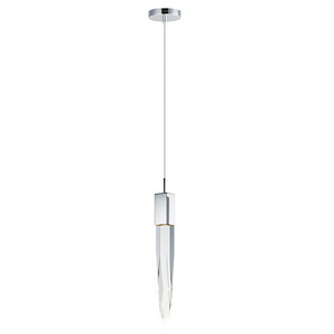 Quartz-6W 1 LED Pendant-4.75 Inches wide by 21 inches high