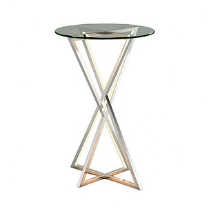 York-4 Light Accent Table Stainless Steel/Glass Base-15.75 Inches wide by 23.5 inches high