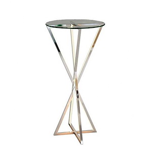 York-4 Light Accent Table Stainless Steel/Glass Base-15.75 Inches wide by 29.5 inches high