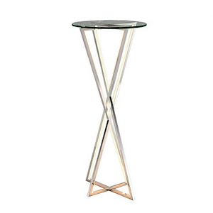 York-4 Light Accent Table Stainless Steel/Glass Base-15.75 Inches wide by 35.5 inches high