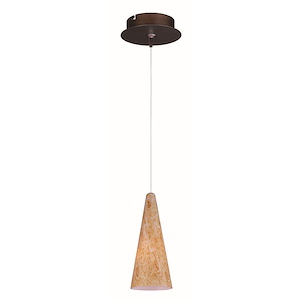 Lava - 1 LED Cone Mini Pendant With Canopy