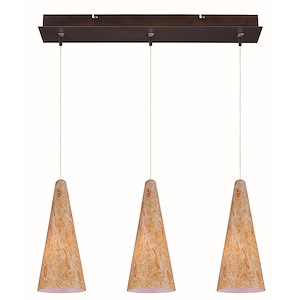 Lava - 3 LED Cone Linear Pendant With Canopy
