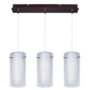 Frost - Three Light Linear Square Pendant With Canopy