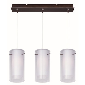 Frost - Three Light Linear Square Pendant With Canopy