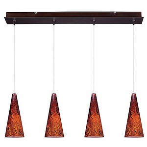Lava - 4 LED Cone Linear Pendant With Canopy - 435980