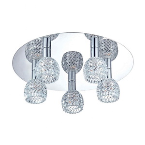 Wave - 5 Light Flush Mount - 16 Inches Wide By 4 Inches High