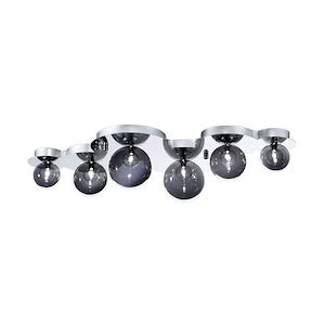 Grappa - 6 Light Flush Mount - 14 Inches Wide By 6 Inches High