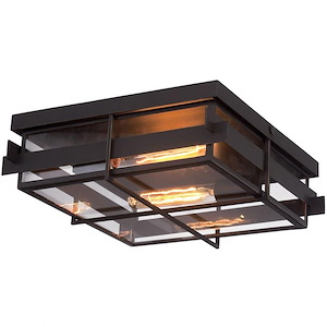 Muller - 2 Light Flush Mount - 14 Inches Wide By 5 Inches High