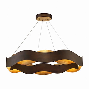 Vaughan Large Chandelier 1 Light Bronze - 33.5 Inches Wide By 5.5 Inches High