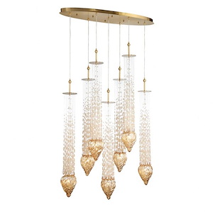 Cascata Oval Chandelier 8 Light - 14.25 Inches Wide By 42 Inches High - 1212426